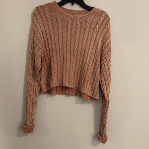 Aerie Cable Knit Cropped Sweater